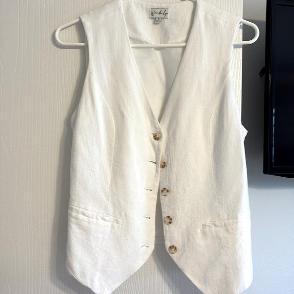 White Button-Up Vest